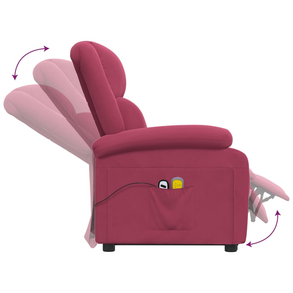 Fauteuil de massage Rouge bordeaux Velours - XIOS