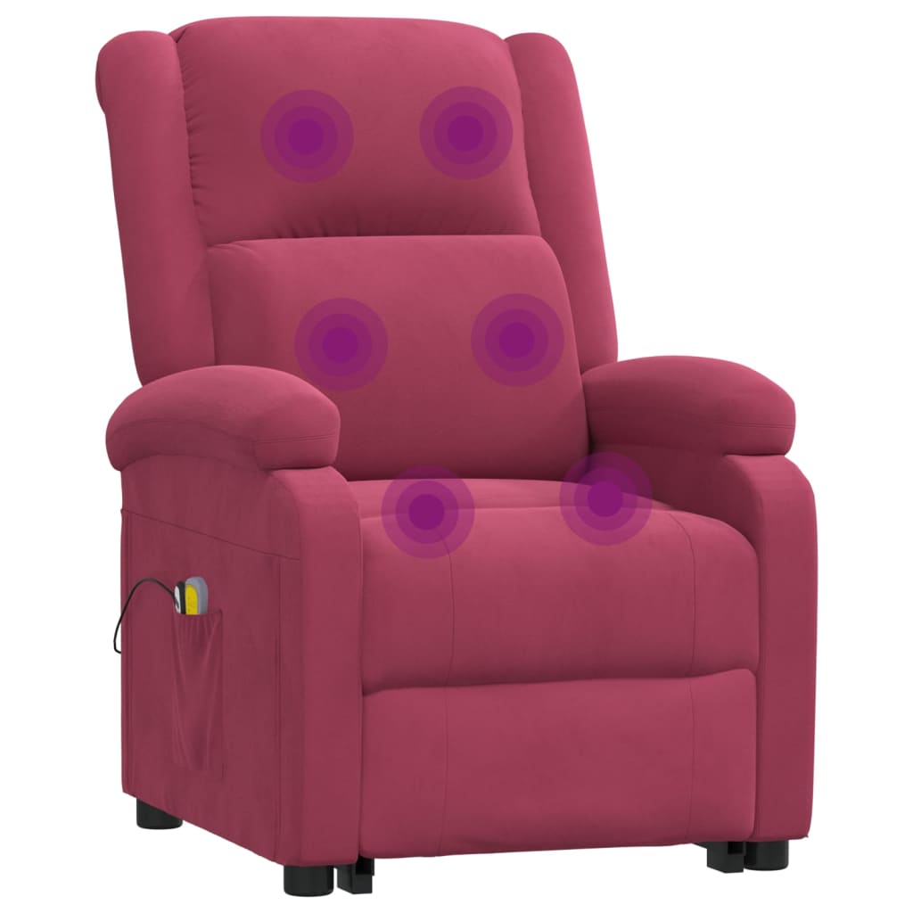 Fauteuil de massage Rouge bordeaux Velours - XIOS