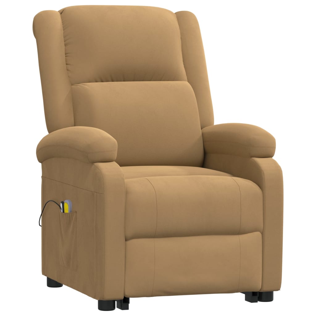 Fauteuil de massage Marron Velours Fauteuils électriques vidaXL