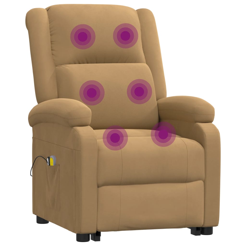 Fauteuil de massage Marron Velours Fauteuils électriques vidaXL