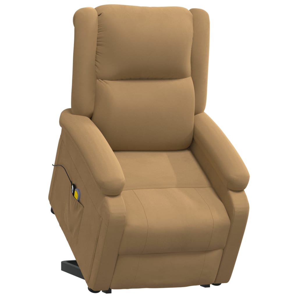 Fauteuil de massage Marron Velours Fauteuils électriques vidaXL