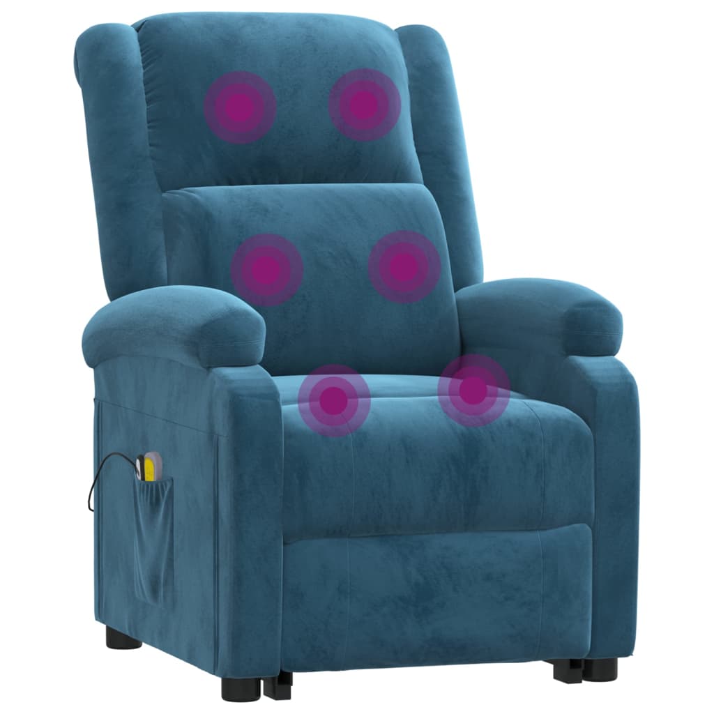Fauteuil de massage Bleu Velours - XIOS