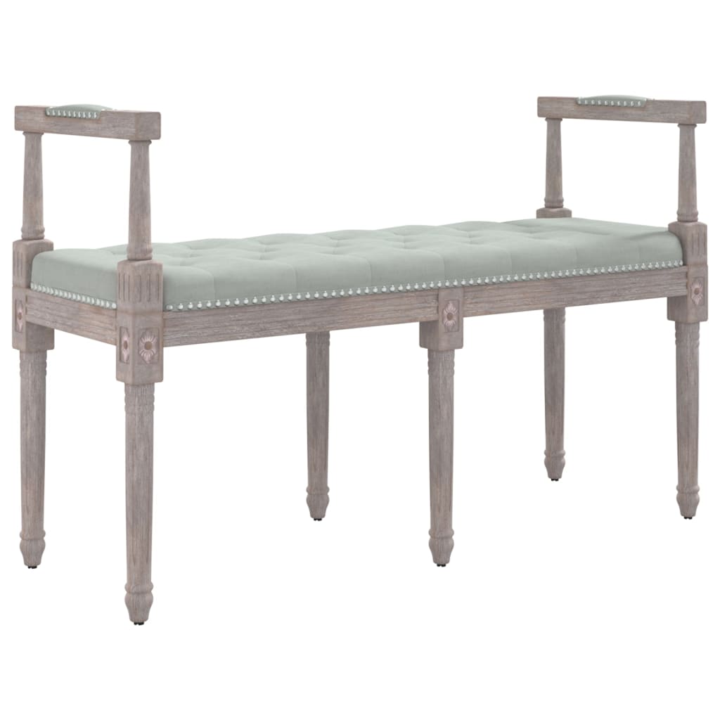 Banc Gris clair 110x40x70 cm Velours - XIOS