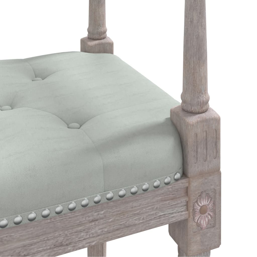 Banc Gris clair 110x40x70 cm Velours - XIOS