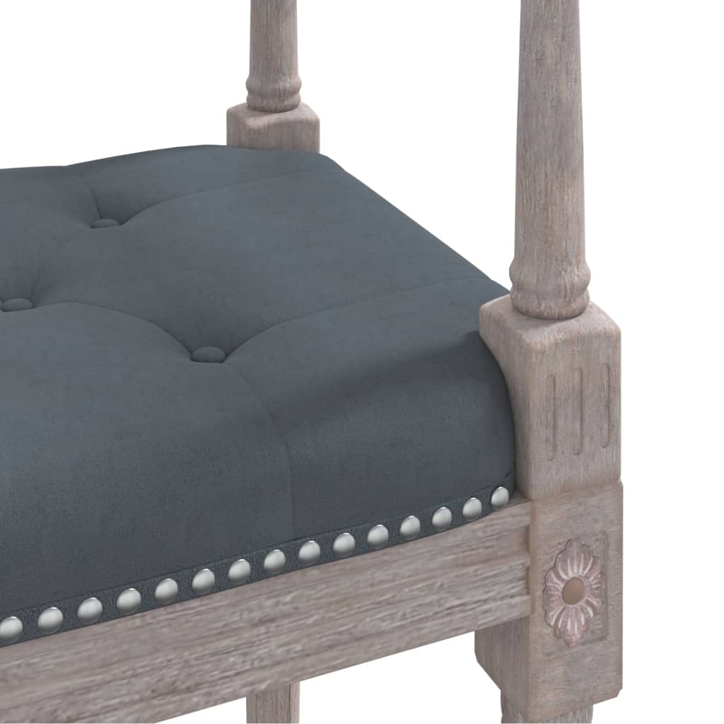 Banc Gris foncé 110x40x70 cm Velours - XIOS