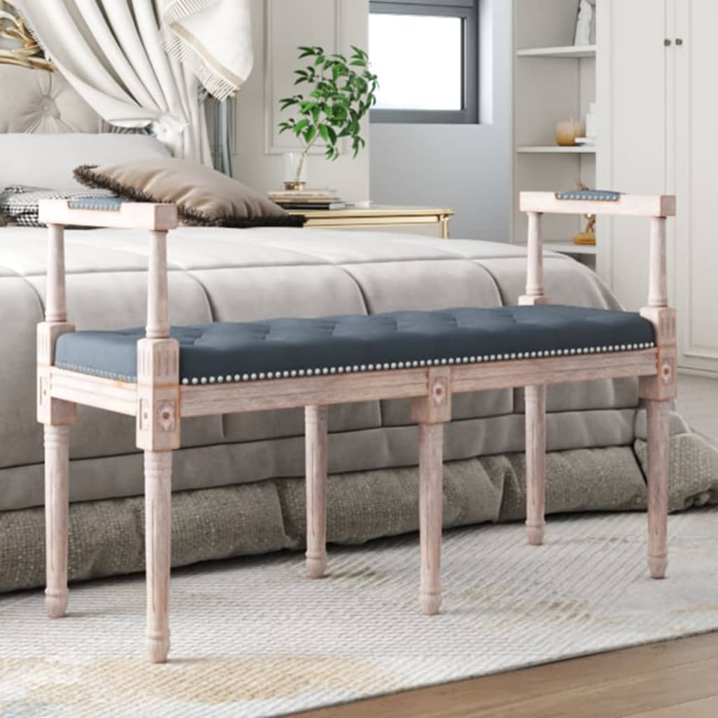 Banc Gris foncé 110x40x70 cm Velours - XIOS