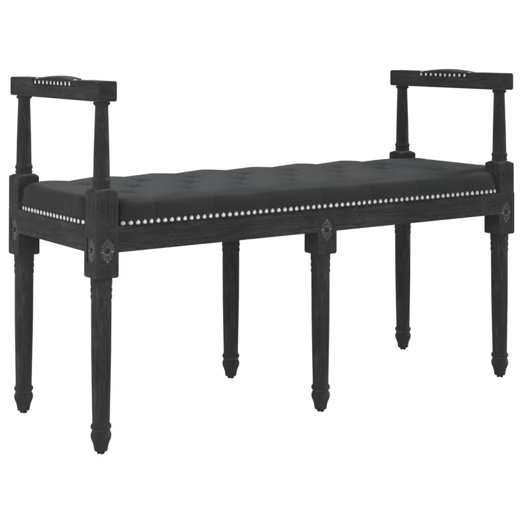 Banc Noir 110x40x70 cm Velours - XIOS