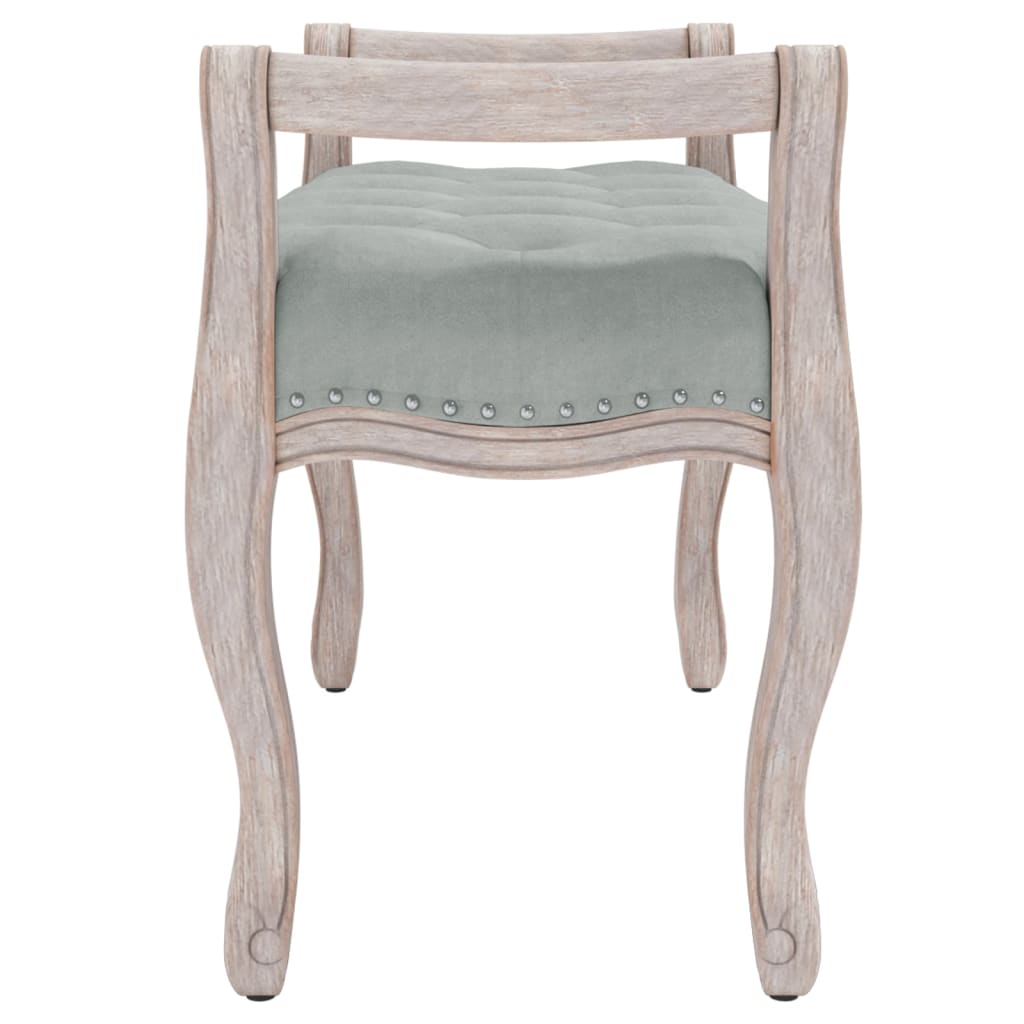 Banc Gris clair 110x45x60 cm Velours - XIOS