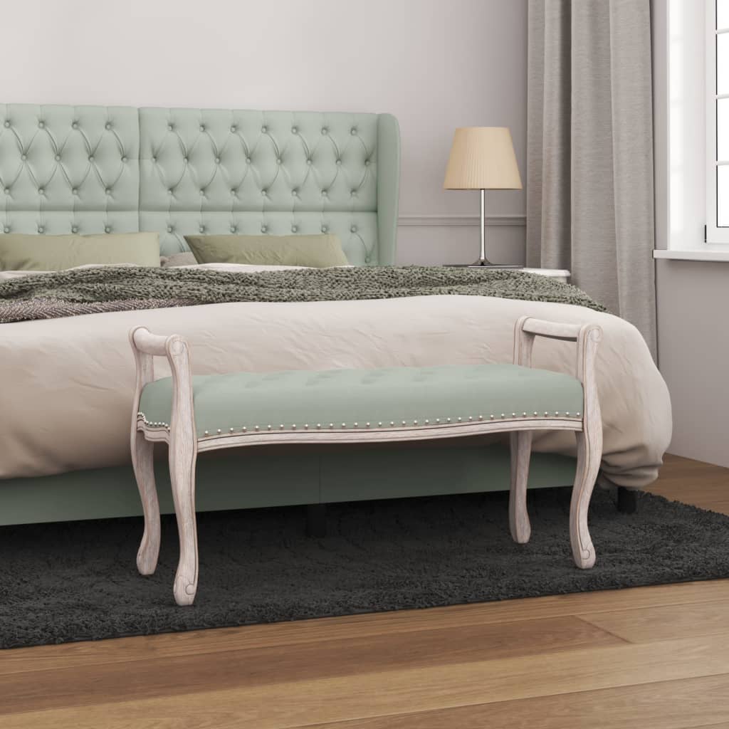 Banc Gris clair 110x45x60 cm Velours - XIOS