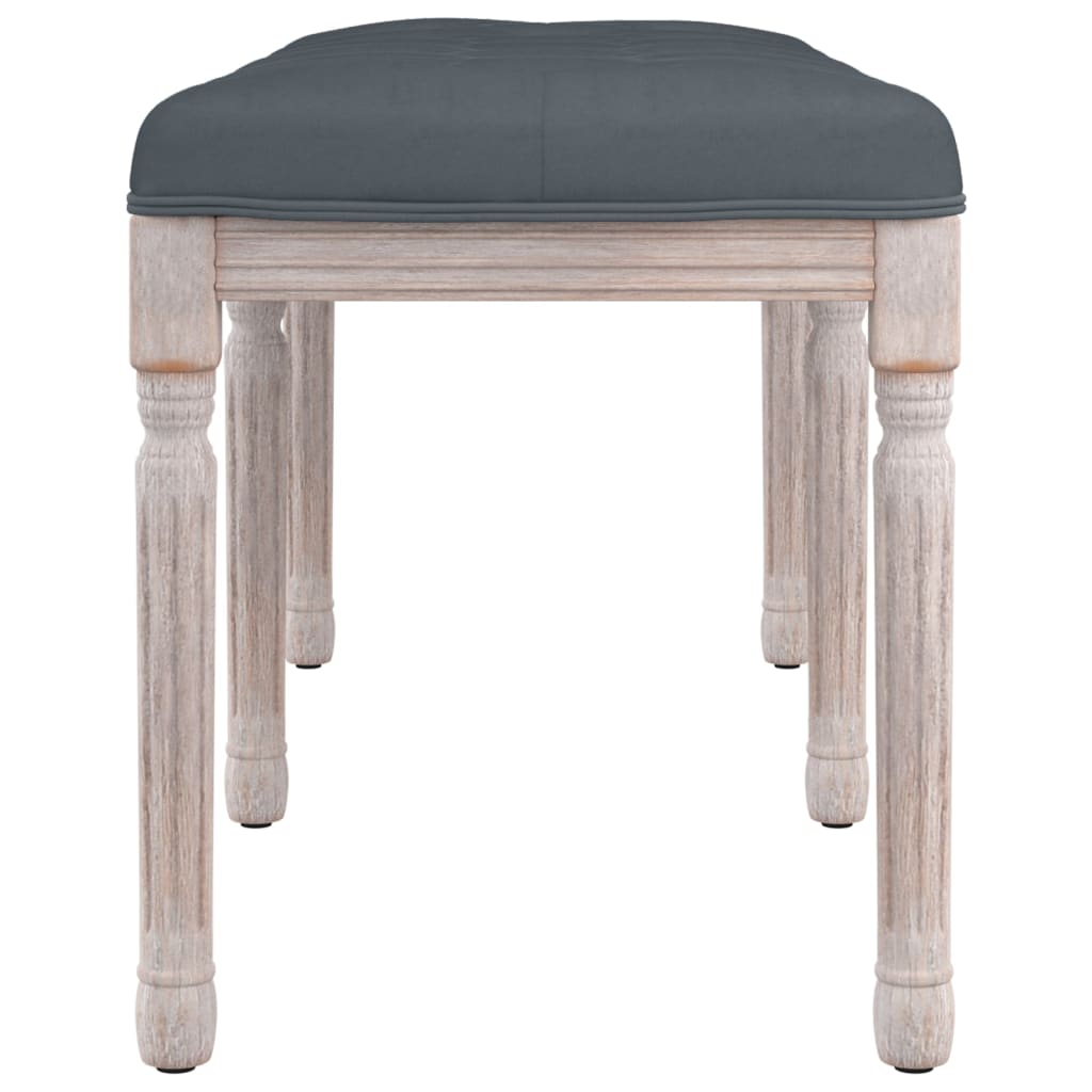 Banc Gris foncé 110x40x49 cm Velours - XIOS