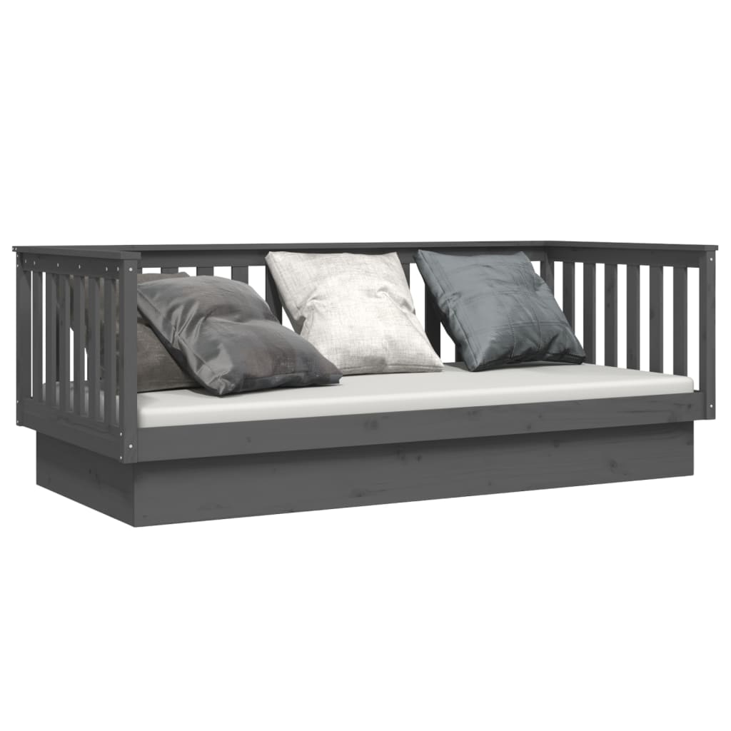 Lit de jour sans matelas gris 80x200 cm bois de pin massif - XIOS