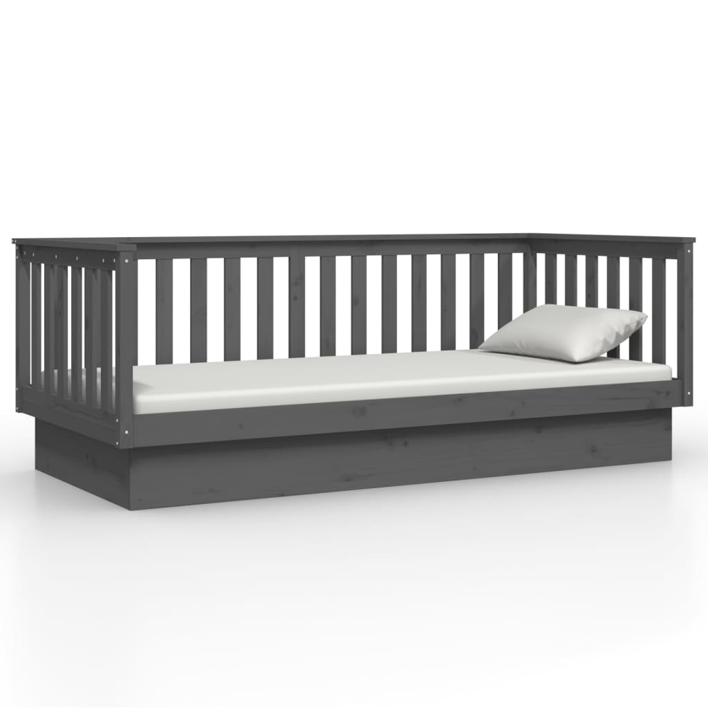 Lit de jour sans matelas gris 80x200 cm bois de pin massif - XIOS