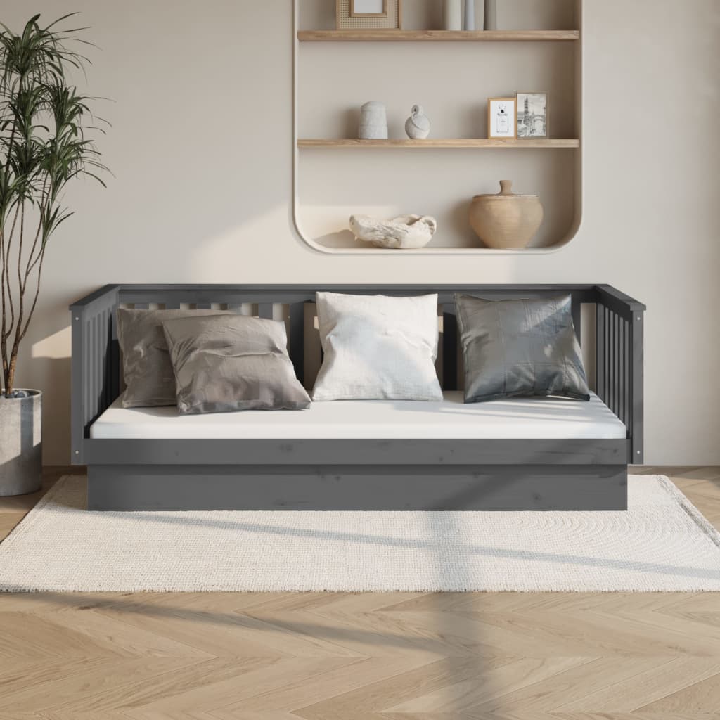 Lit de jour sans matelas gris 80x200 cm bois de pin massif - XIOS