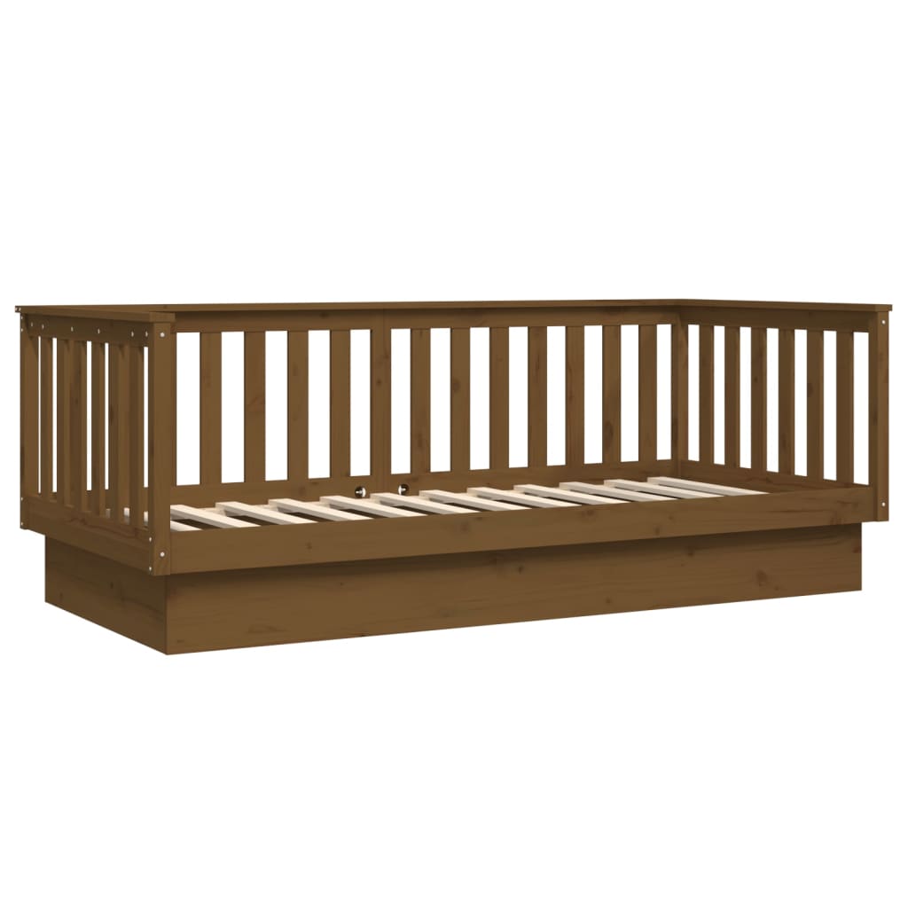 Lit de jour sans matelas marron miel 80x200 cm bois pin massif - XIOS