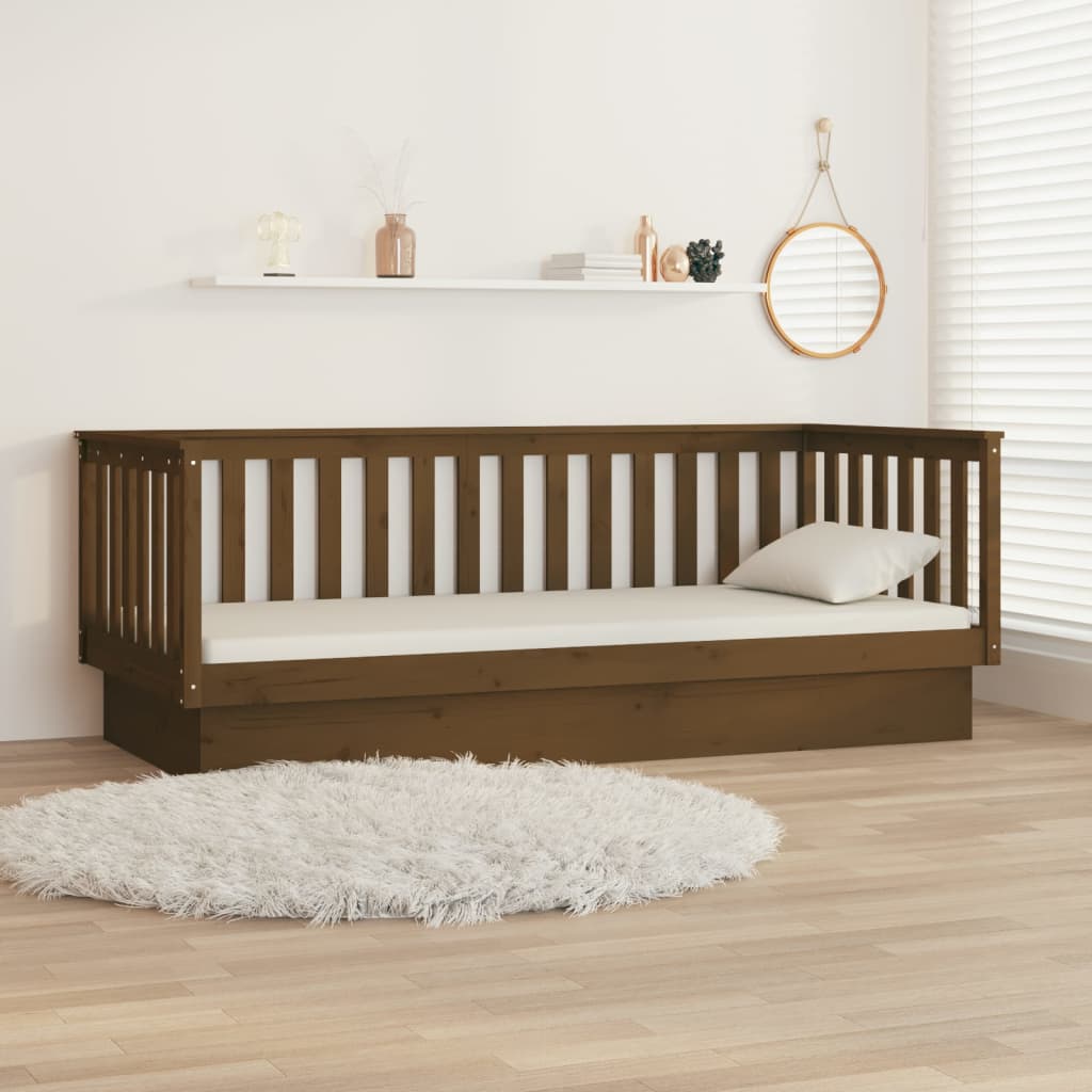 Lit de jour sans matelas marron miel 100x200 cm bois pin massif - XIOS