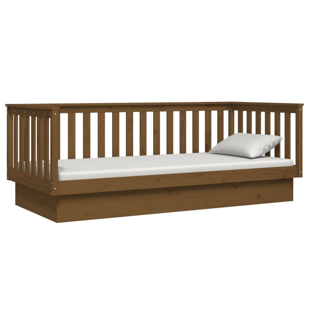 Lit de jour sans matelas marron miel 100x200 cm bois pin massif - XIOS