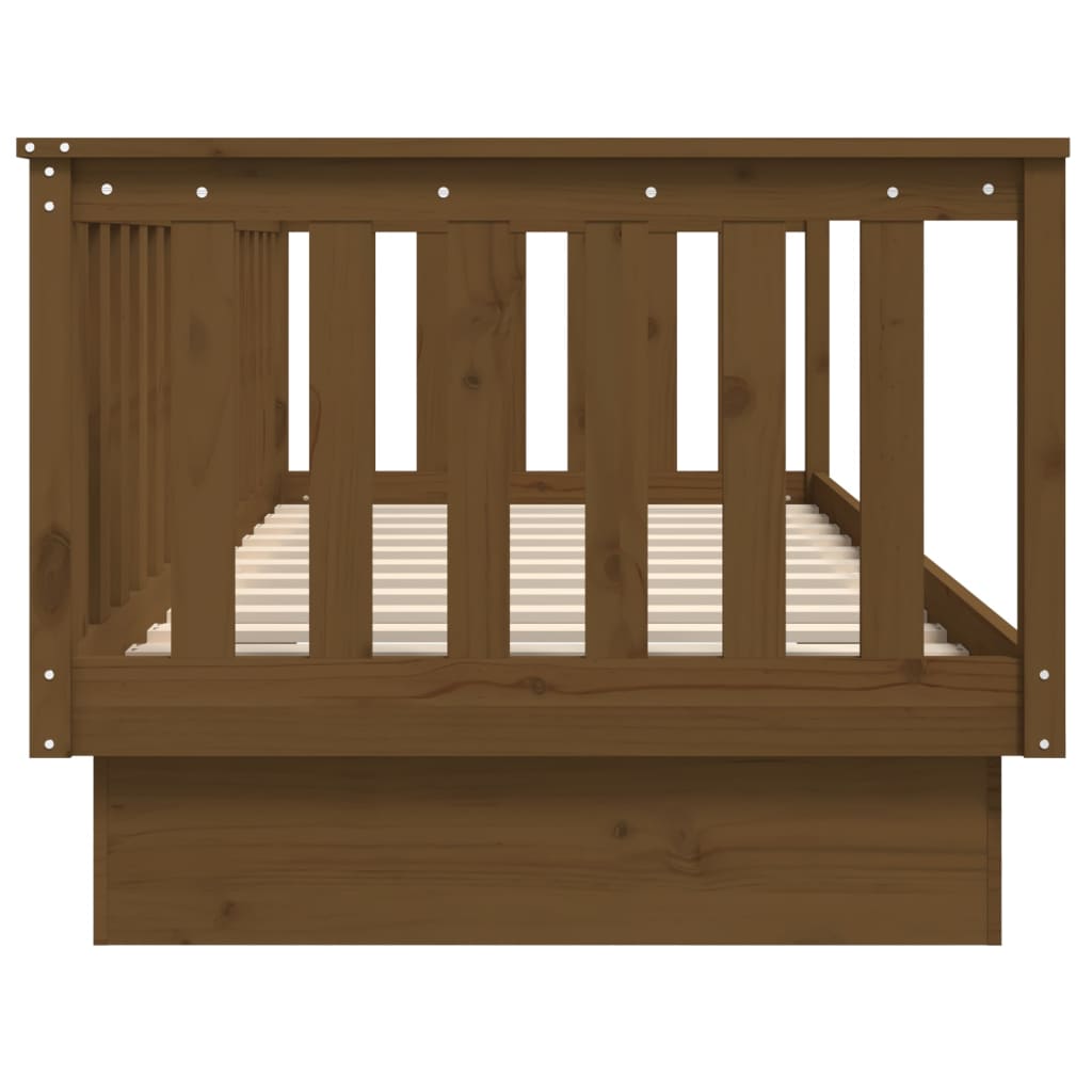 Lit de jour sans matelas marron miel 100x200 cm bois pin massif - XIOS
