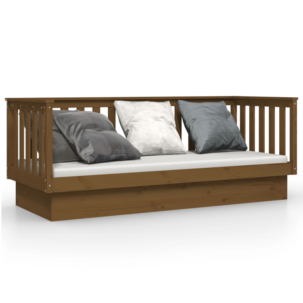 Lit de jour sans matelas marron miel 75x190 cm bois pin massif - XIOS