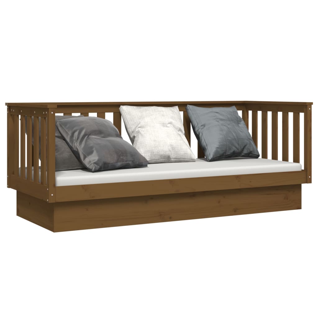 Lit de jour sans matelas marron miel 75x190 cm bois pin massif - XIOS