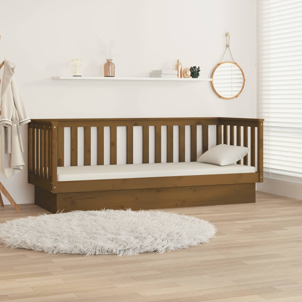 Lit de jour sans matelas marron miel 75x190 cm bois pin massif - XIOS
