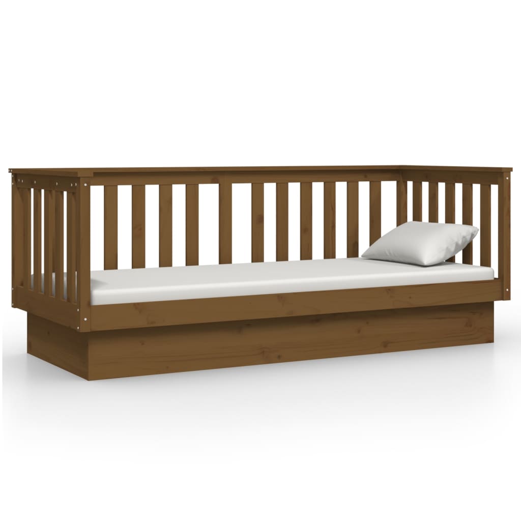 Lit de jour sans matelas marron miel 75x190 cm bois pin massif - XIOS