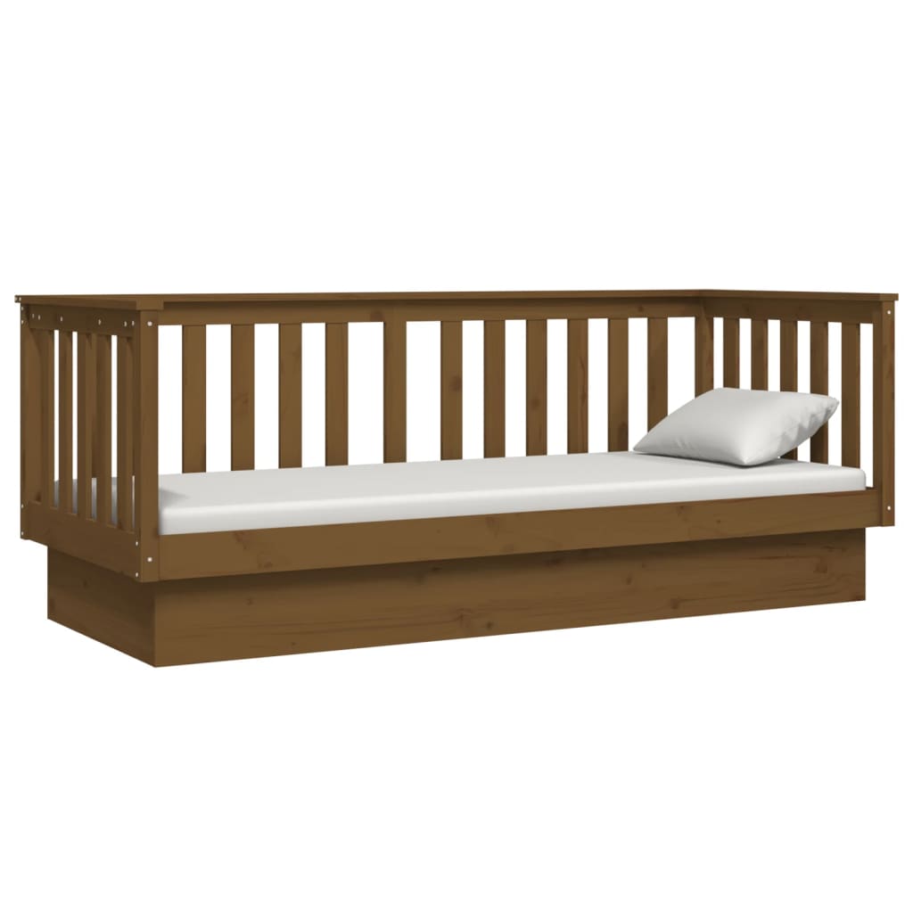 Lit de jour sans matelas marron miel 75x190 cm bois pin massif - XIOS