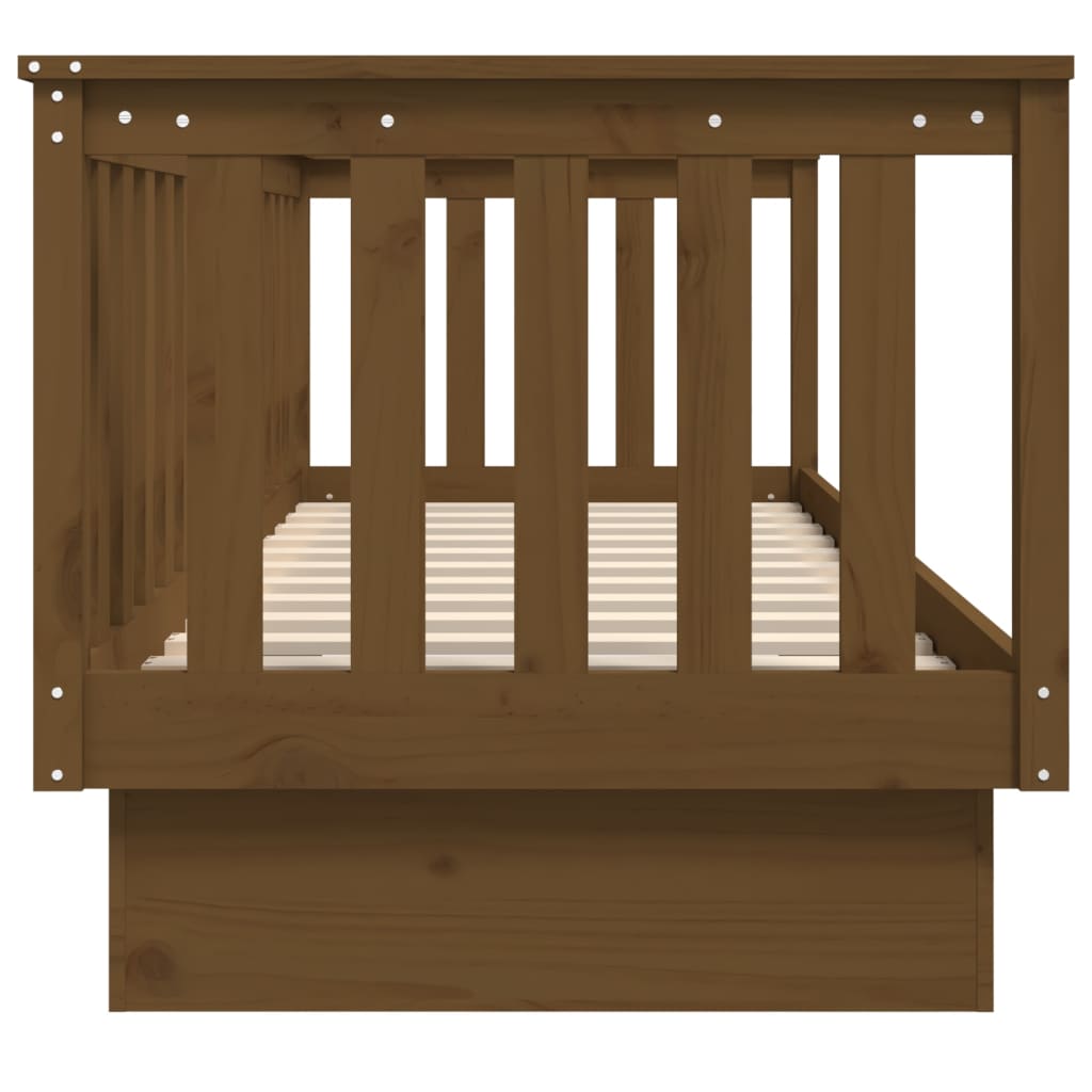 Lit de jour sans matelas marron miel 75x190 cm bois pin massif - XIOS