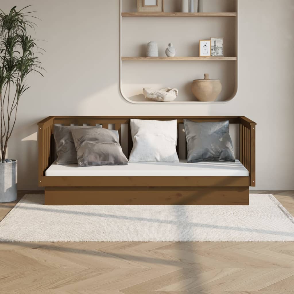 Lit de jour sans matelas marron miel 75x190 cm bois pin massif - XIOS