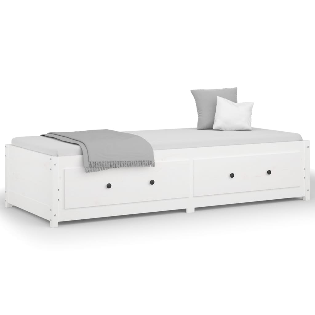Lit de jour sans matelas blanc 90x200 cm bois de pin massif - XIOS