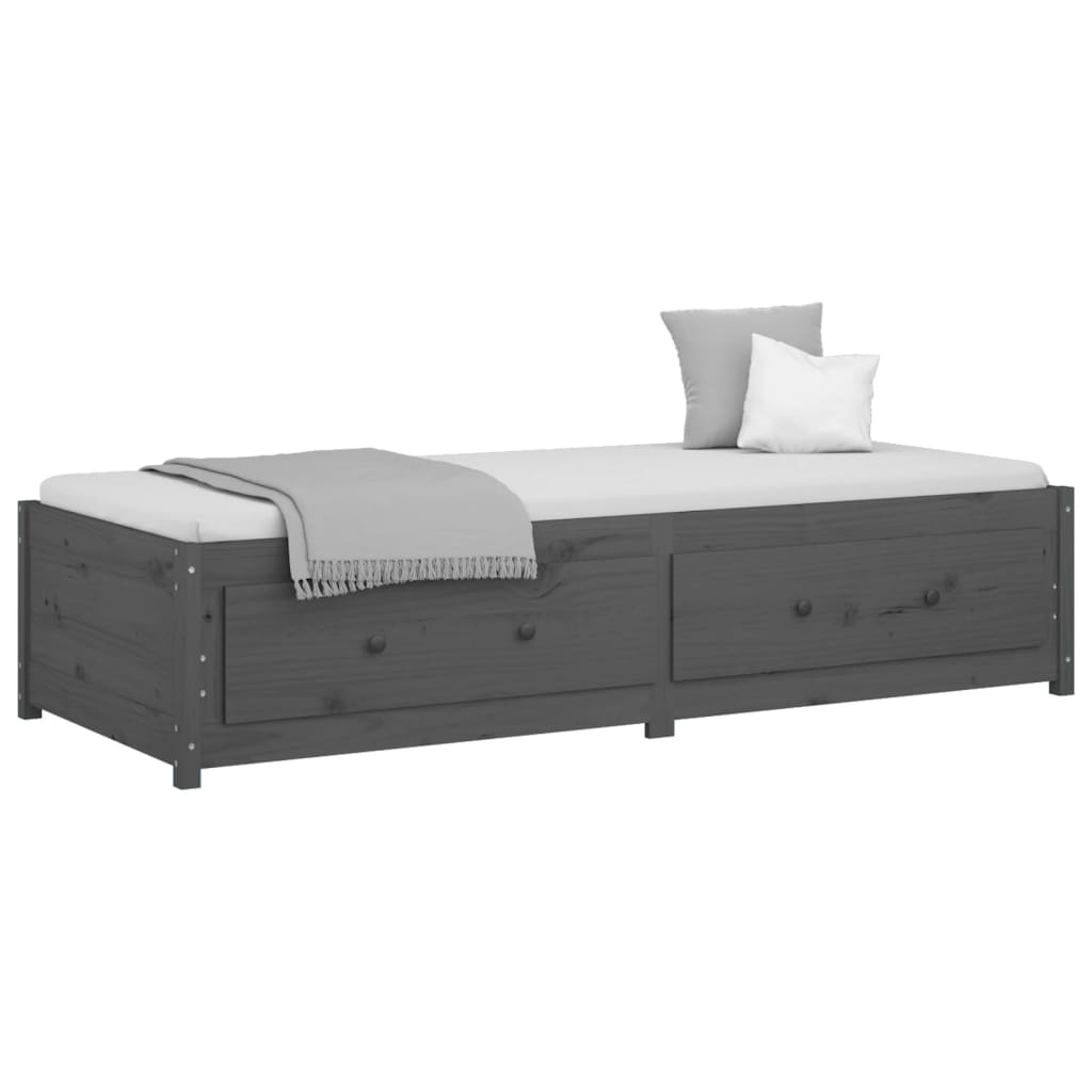 Lit de jour sans matelas gris 90x200 cm bois de pin massif - XIOS
