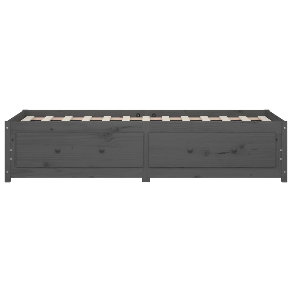 Lit de jour sans matelas gris 90x200 cm bois de pin massif - XIOS