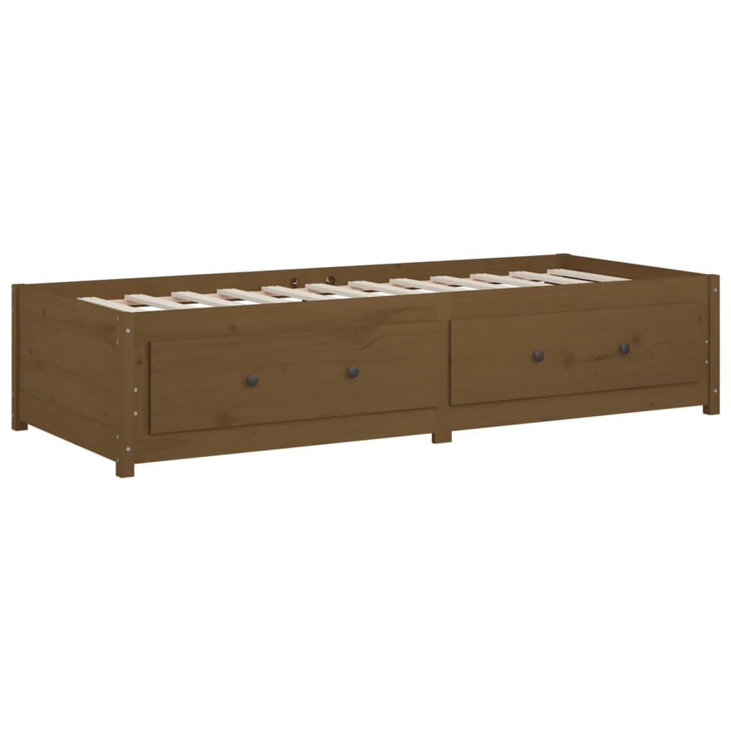 Lit de jour sans matelas marron miel 90x200 cm bois pin massif - XIOS
