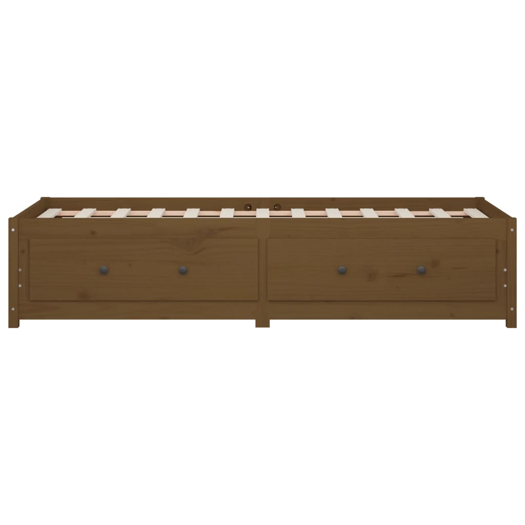 Lit de jour sans matelas marron miel 90x200 cm bois pin massif - XIOS