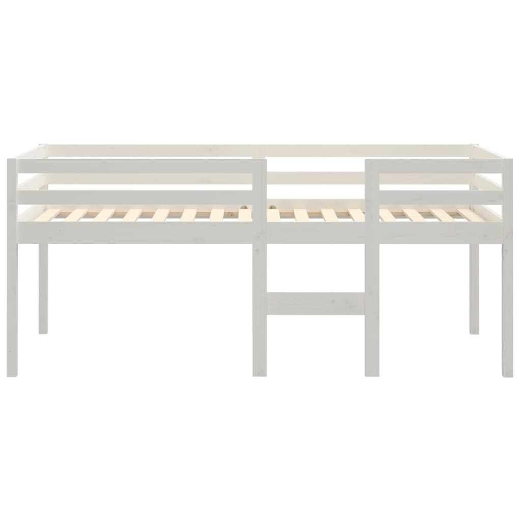 Lit haut sans matelas blanc 80x200 cm bois de pin massif - XIOS