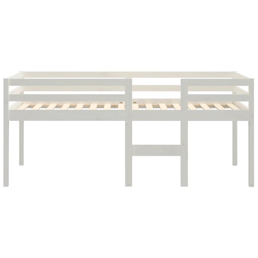 Lit haut sans matelas blanc 75x190 cm bois de pin massif - XIOS