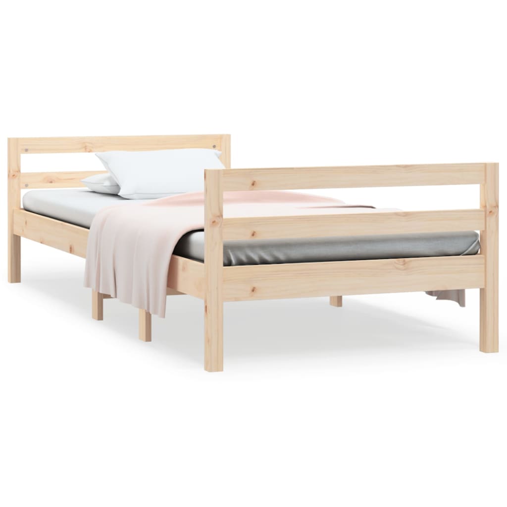 Cadre de lit sans matelas 90x200 cm bois de pin massif - XIOS