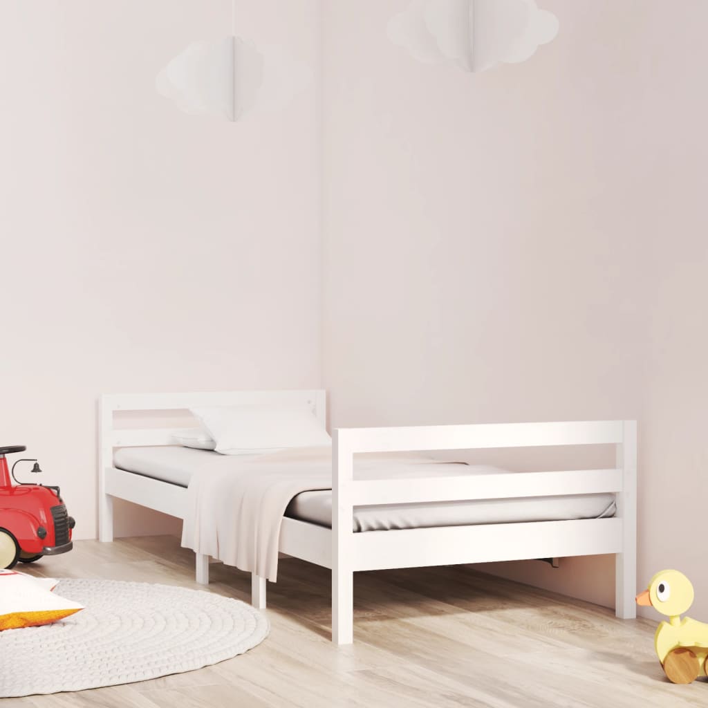 Cadre de lit sans matelas blanc 80x200 cm bois massif de pin - XIOS