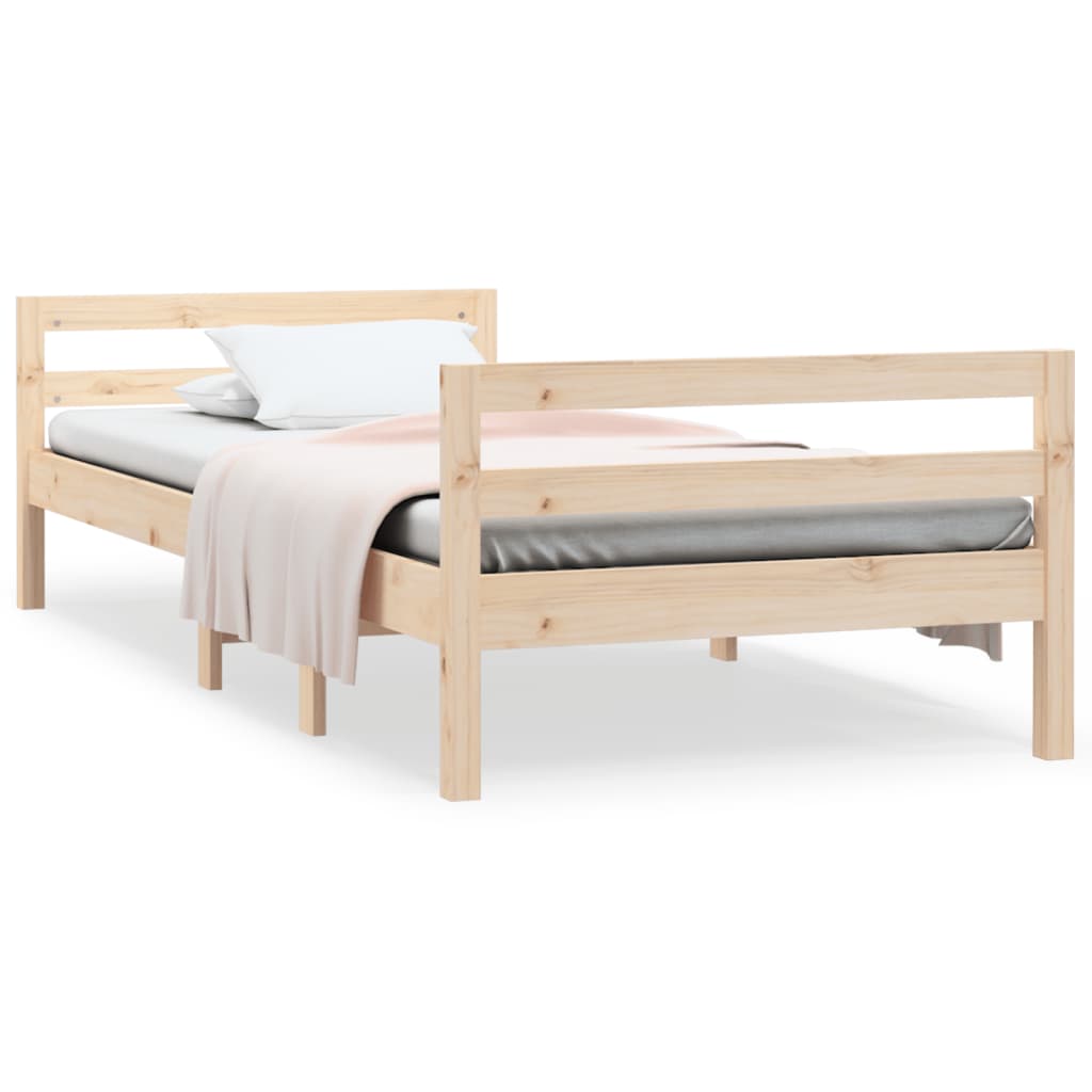 Cadre de lit sans matelas 90x190 cm bois de pin massif - XIOS