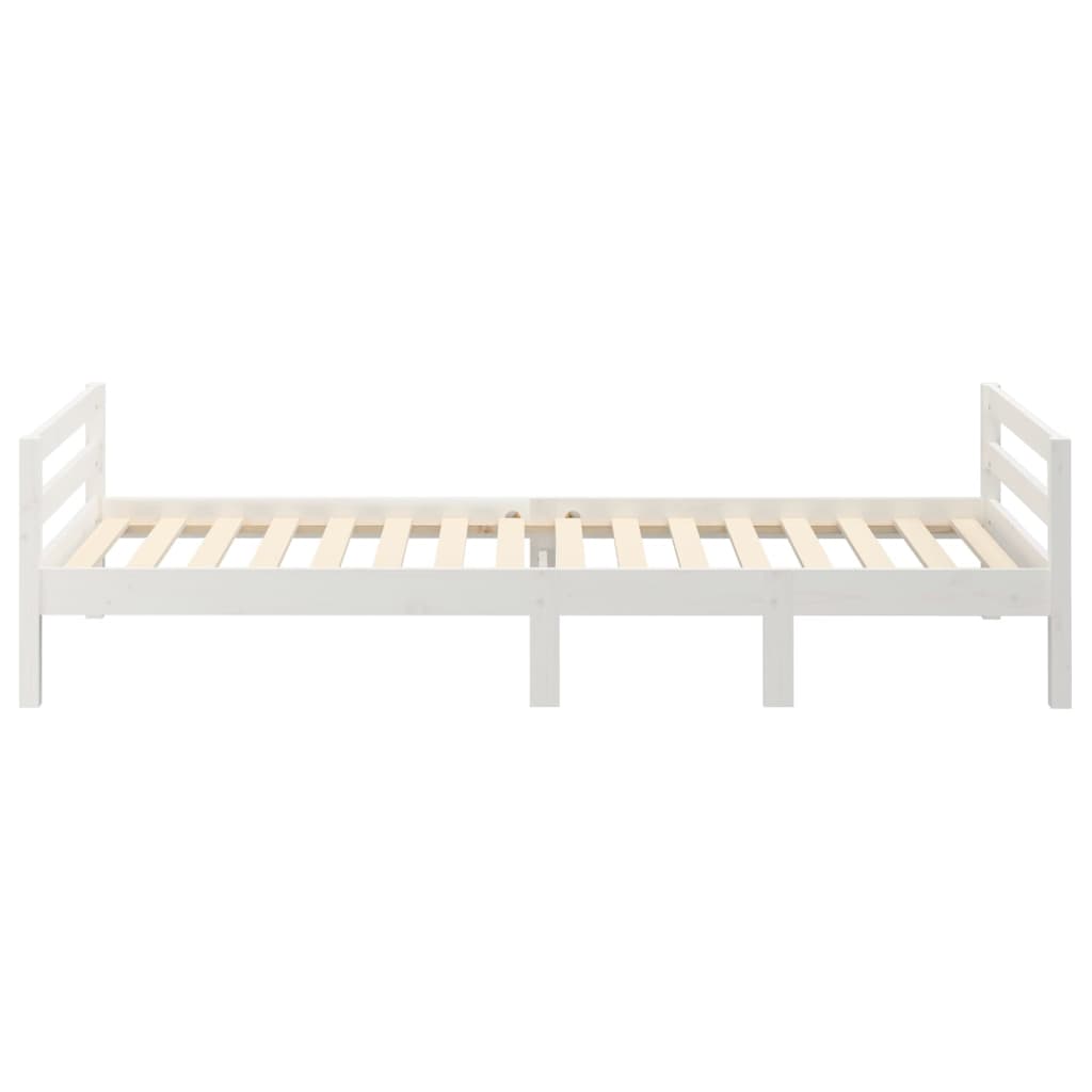 Cadre de lit sans matelas blanc 90x190 cm bois de pin massif - XIOS