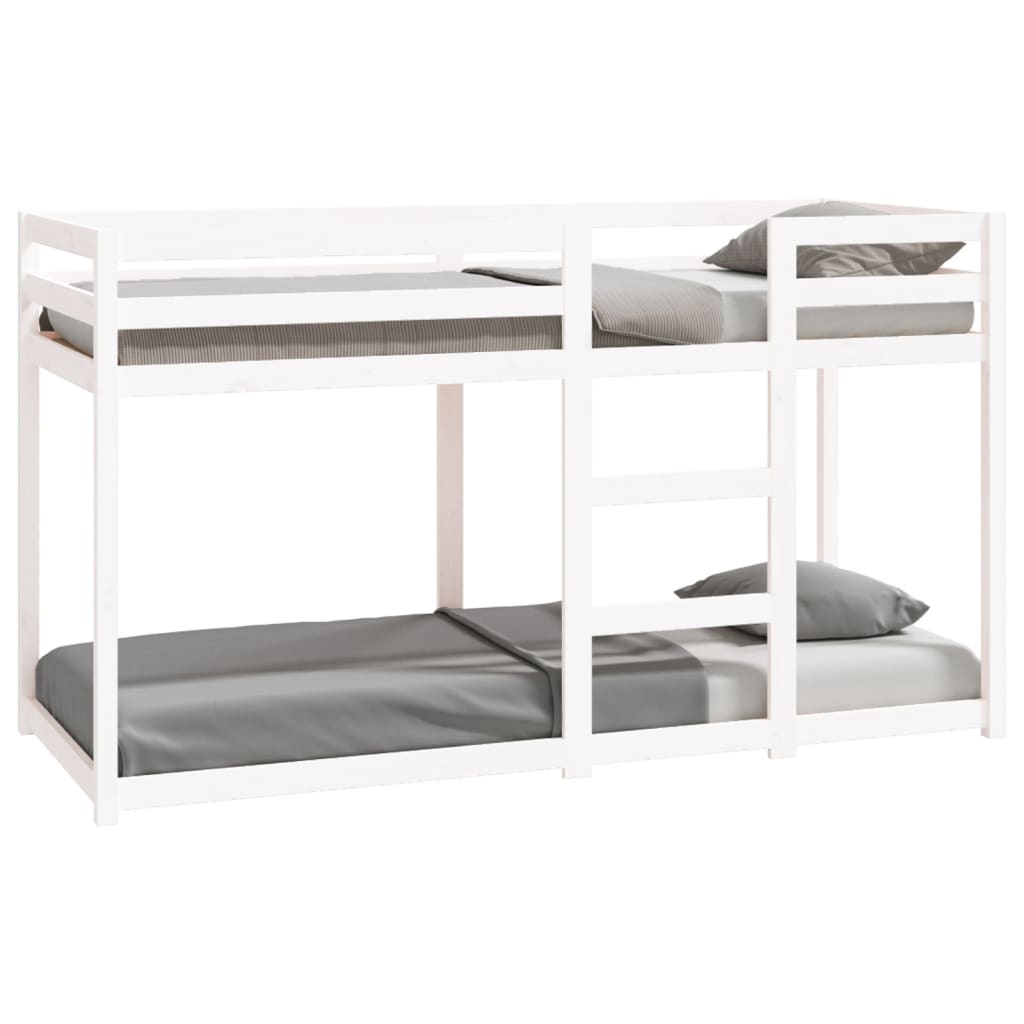 Lit superposé sans matelas blanc 75x190 cm bois de pin massif - XIOS