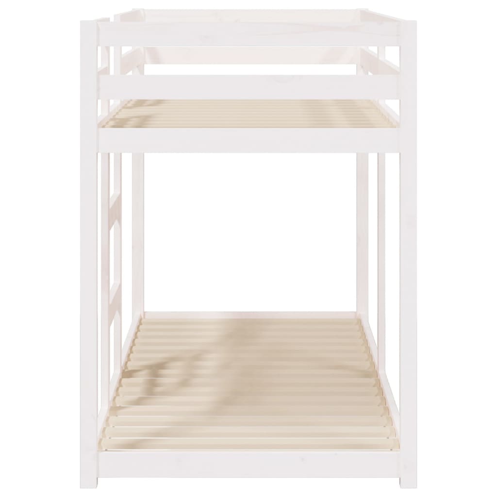 Lit superposé sans matelas blanc 75x190 cm bois de pin massif - XIOS