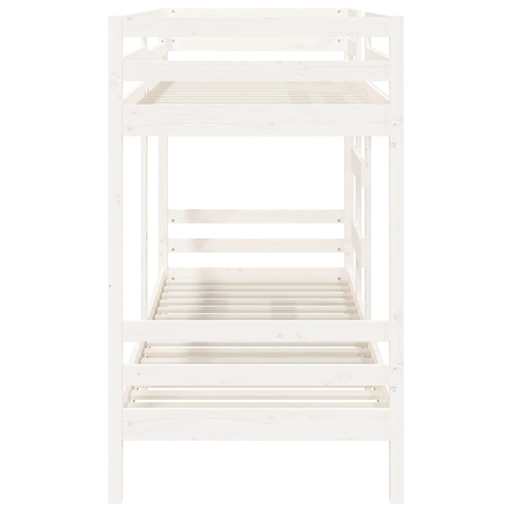 Lit superposé sans matelas blanc 80x200 cm bois de pin massif - XIOS