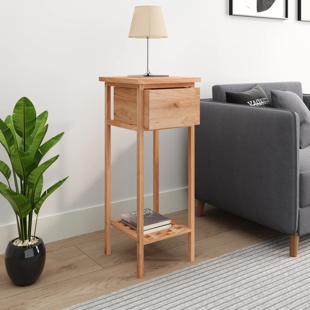 Table d'appoint avec tiroir 25x25x60 cm Bois massif de noyer Tables d'appoint vidaXL