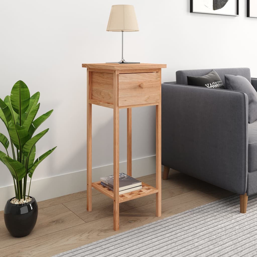 Table d'appoint avec tiroir 25x25x60 cm Bois massif de noyer Tables d'appoint vidaXL