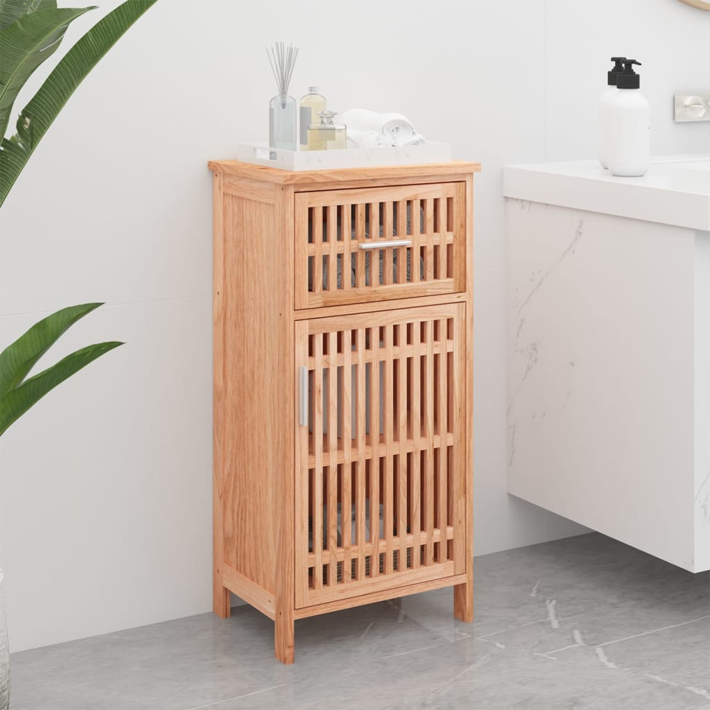 Armoire de salle de bain 42x29x82 cm Bois massif de noyer - XIOS