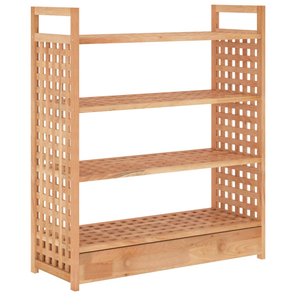 Meuble à chaussures avec tiroir 70x27x81cm Bois massif de noyer - XIOS