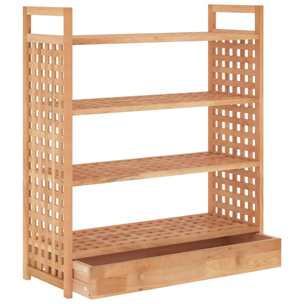 Meuble à chaussures avec tiroir 70x27x81cm Bois massif de noyer - XIOS