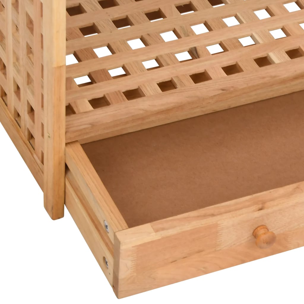 Meuble à chaussures avec tiroir 70x27x81cm Bois massif de noyer - XIOS