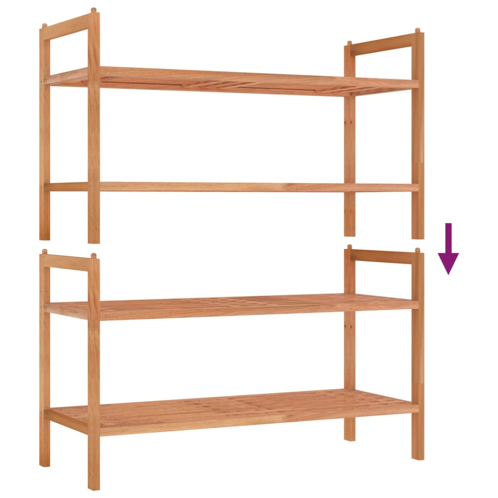 Étagères à chaussures 2 pcs 69x27x41 cm Bois massif de noyer - XIOS