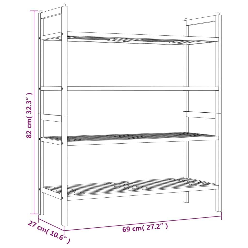 Étagères à chaussures 2 pcs 69x27x41 cm Bois massif de noyer - XIOS